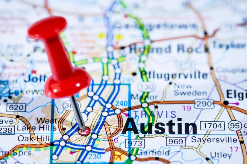 Downtown Austin cityscape with high-rise apartment towers