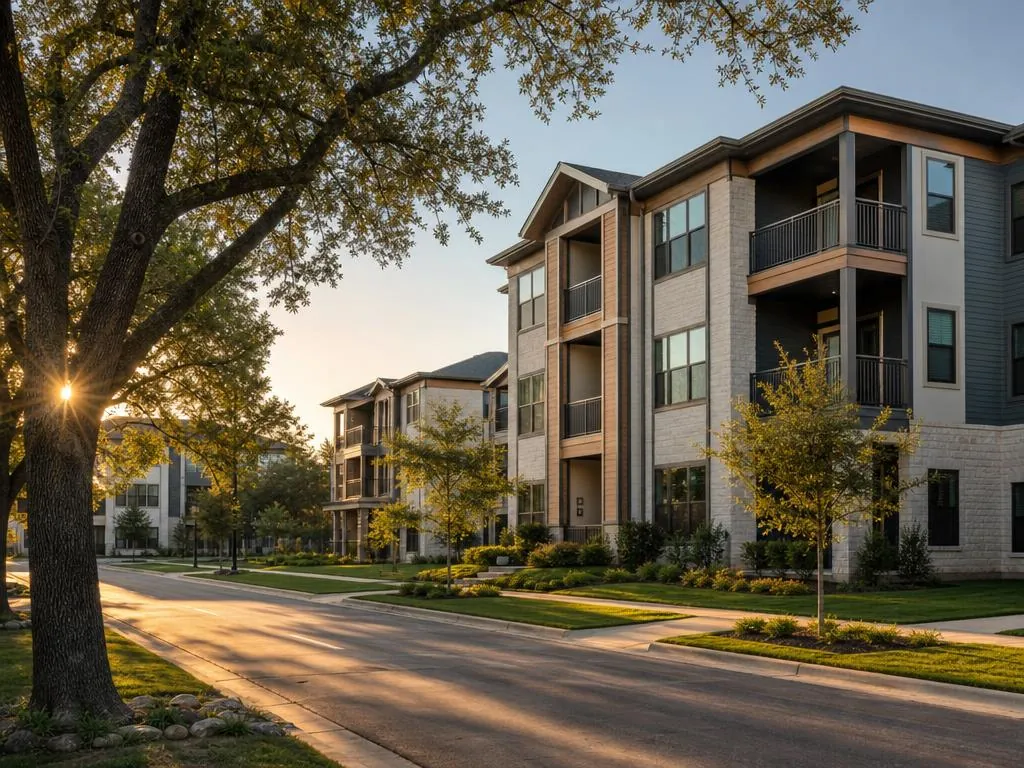 Cedar Park neighborhood with modern apartments