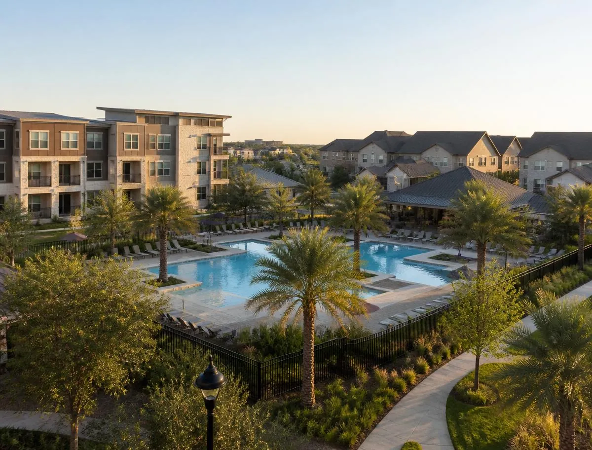 Round Rock neighborhood with modern apartments