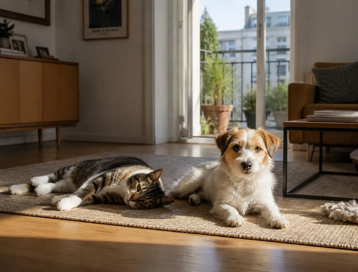 Renter and dog touring a pet-friendly Austin apartment community
