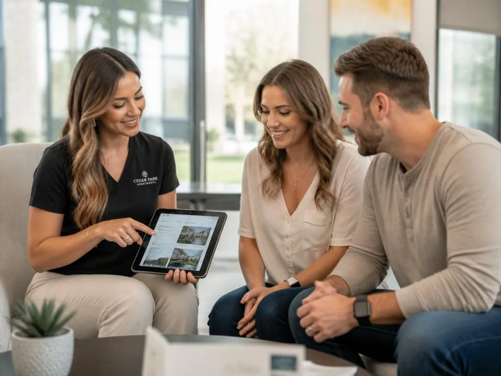 One Place Locators team in the office — Cedar Park, TX apartment locating