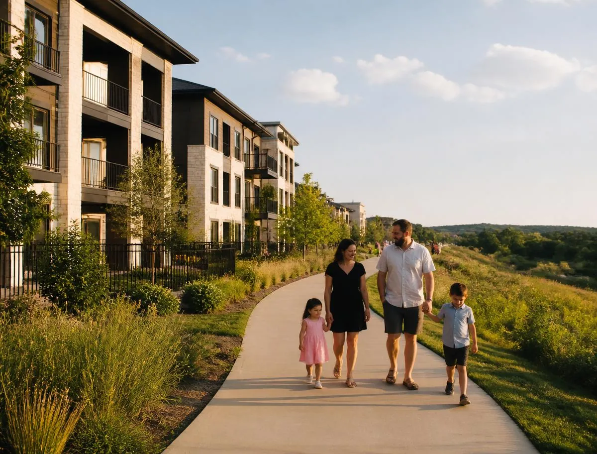 Del Valle neighborhood with modern apartments