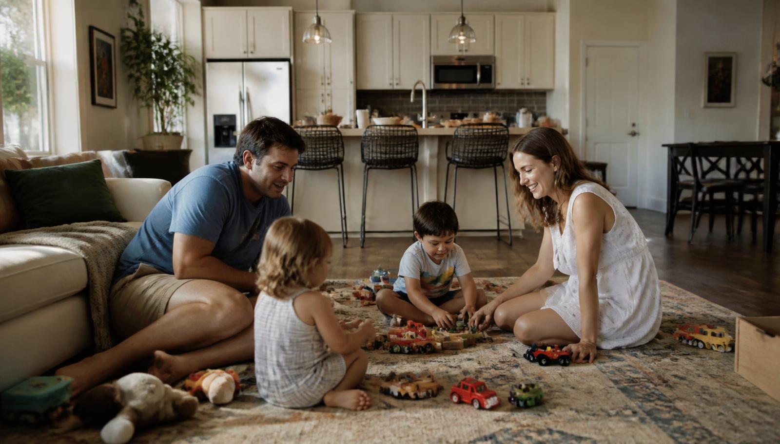 Family in a three bedroom Austin apartment
