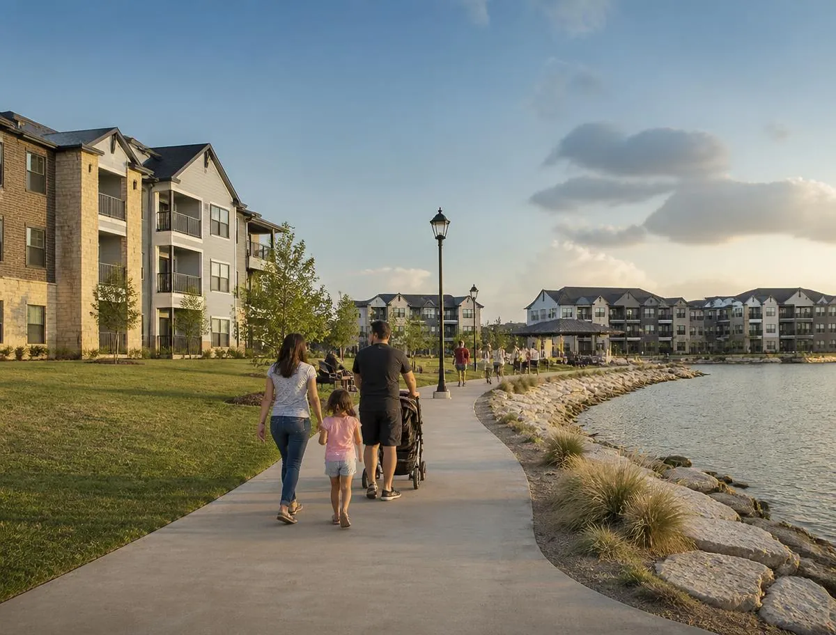 Pflugerville neighborhood with modern apartments